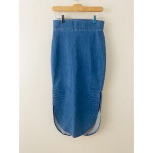 New Frank & Eileen Donegal Skirt Blue Denim